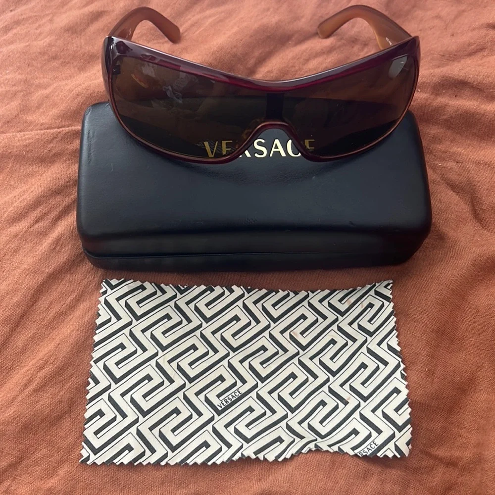 Versace Brown Gradient Shield Sunglasses